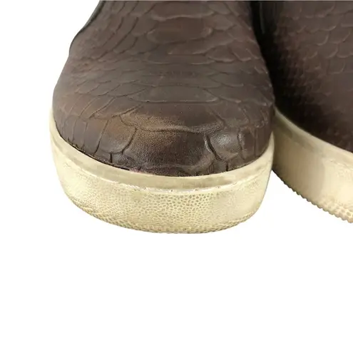 J Slides Womens Shoes Sneakers Faux Snakeskin Slip On Brown Size 10