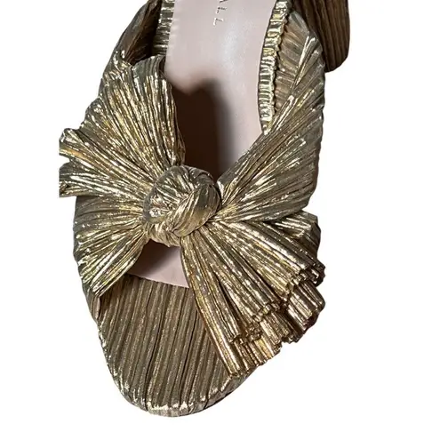 Loeffler Randall NIB Gold Penny Knot Mules Size 7.5