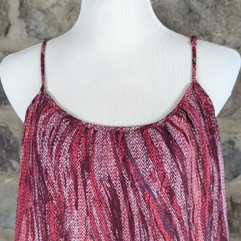 WAYF Dress Layered Red Sleeveless Boho Flowy Tiered Coasta Woman's Large
