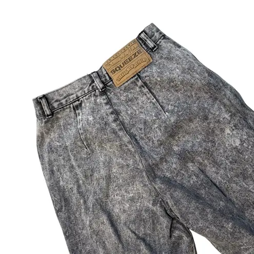 Vtg 90’s/Y2K Squeeze Black /Gray Acid Wash Jeans High Waist Tapered Leg Jeans Size undefined