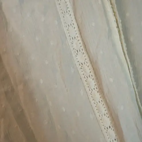 Goa Beachwear By Japan Swim Cover Up White Swiss Dot Lace Tie Waist Large EUC