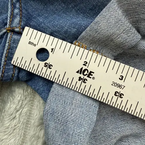 KanCan Denim Shorts Womens 7/27 Distressed Blue Jean Cuffed Stretch Grunge Faded