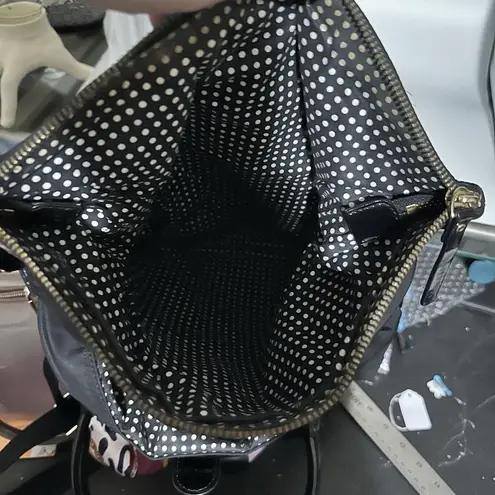 Kate Spade  NY Carmen Black Nylon Convertible Fold Flap Satchel Bag w Crossbody