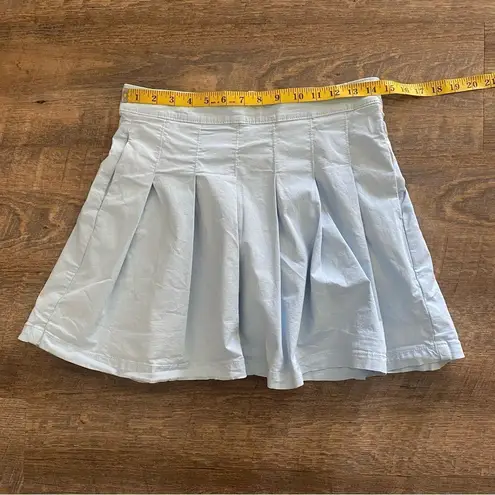 American Eagle  Pleated School Girl Mini Skirt Light Blue 8 Cotton