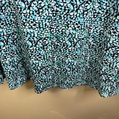 Philosophy Woman 3X Abstract Print Short Sleeve Flowy Stretchy Vacation Top Blue