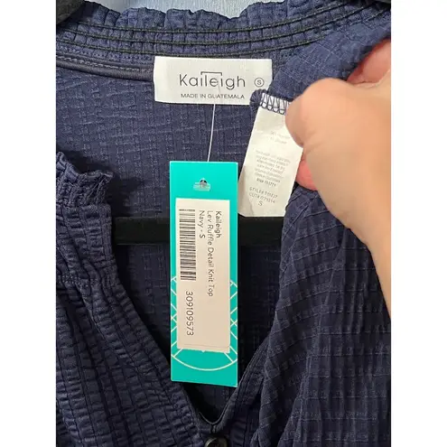 Kaileigh (S) Lev Ruffle Detail Knit Top - Stitch Fix V-Neck Button Front