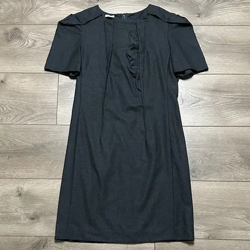 Miu Miu Gray Wool Classic Short Sleeve Dress Size 38
