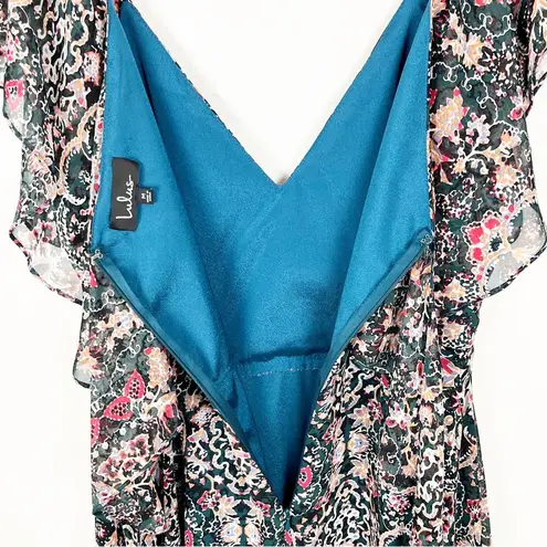 LULUS Charmed I’m Sure Green Floral Print Front Back V