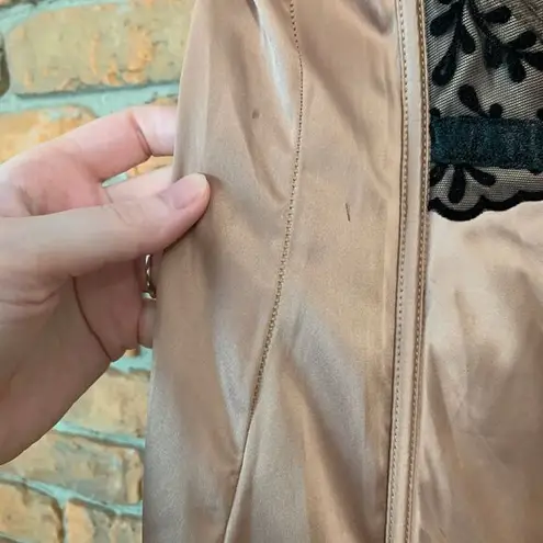 Ambrielle Satin Corset Lingerie Lace Lightly Lined Underwire Shapewear Large Brown