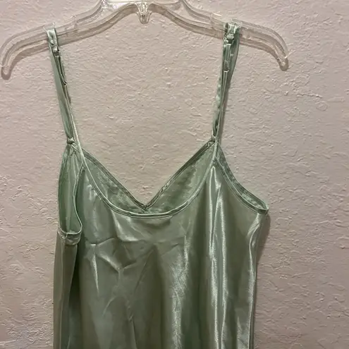 Morgan Taylor Mint Green Satin Slip Dress Pastel