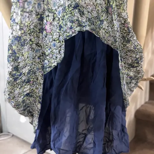 Zadig & Voltaire Wrap Dress Green Betty Mousseline Floral Puff Sz Small / Medium