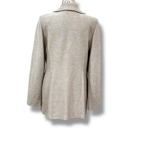 St. John Vintage Size L (10) Herringbone Knit Jacket Classic Made in USA