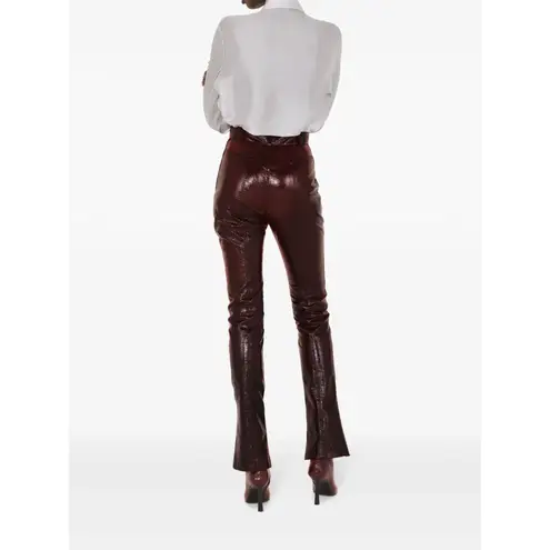 GALVAN Oldboy Laminated Wool Trouser in Oxblood 38 New Womens Vegan Pants Red Size undefined