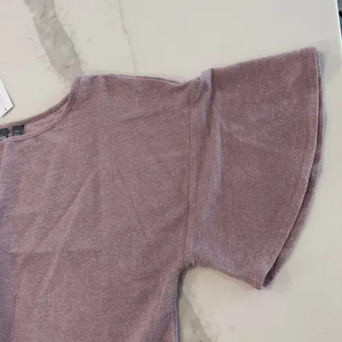 SOHO Street NWT New York & Company Crop Top Women's Large Pink Glittery/Shimmery