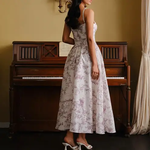 Commense Toile Print Corset Dress size xs White