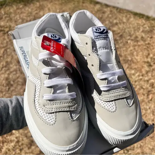 Superga  Women's 2941 Leather Perf Swallow Tail Sneaker NEW without box 7.5 Women