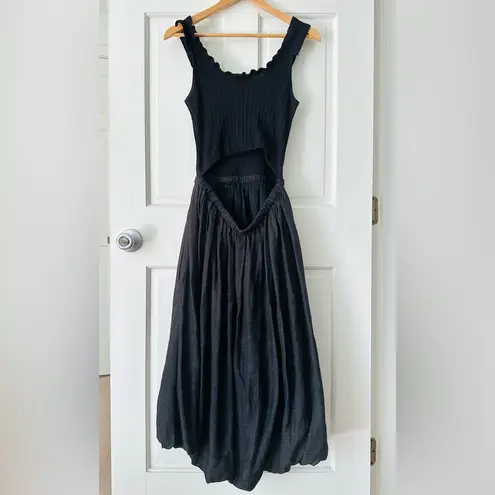 Current Air Anthropologie Ribbed Sleeveless Tank Midi Dress Black Size M