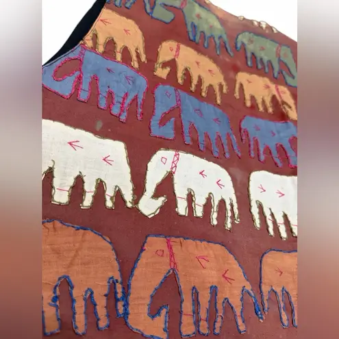 Soho 🐘 Vintage Women’s Elephant Print Vest | Size Large | Boho Artsy Style ✨