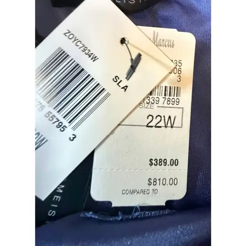 David Meister NWT Blue One Shoulder Jeweled Gown - Size 22