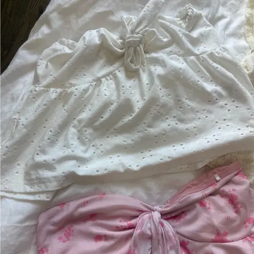 SheIn  Crop Tops Set - White, Cream, Pink, Blue Floral