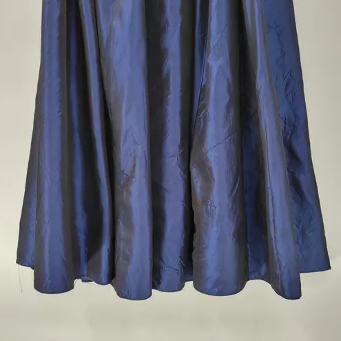 J.R. Nites by Caliendo Taffeta Maxi Skirt Womens 10 Blue Pleated A