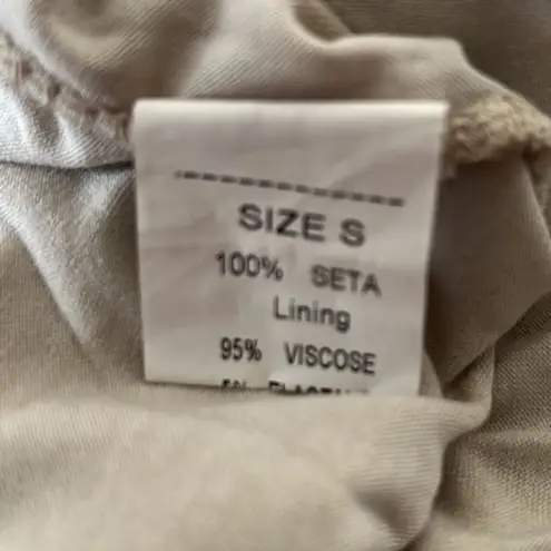 Tempo Paris Shirt Womens Small Cream Gray Snake Print Silk Blouse Edgy Casual