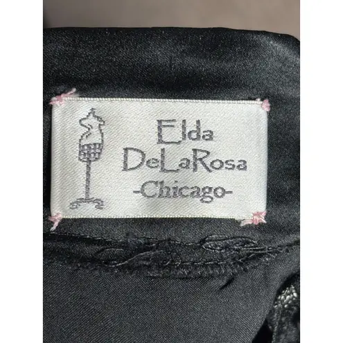 Black Satin Formal Maxi Skirt Elda De La Rosa Chicago Evening Holiday Party Plus Size 22W