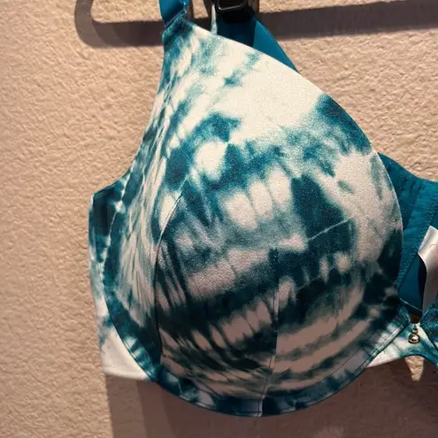 Cacique Lane Bryant 42DD Invisible Backsmoother Boost Plunge Bra Tahitian Tide