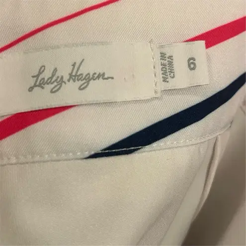 Lady Hagen Women's Chevron Stripe Skort Size 6 Golf Tennis Red white & blue