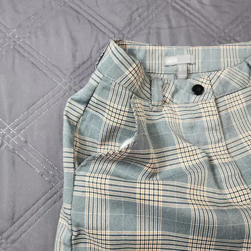 ASOS Womens Plaid Flat Front Wide Leg Pants Size 8 Grey Preppy Streetwear Gray