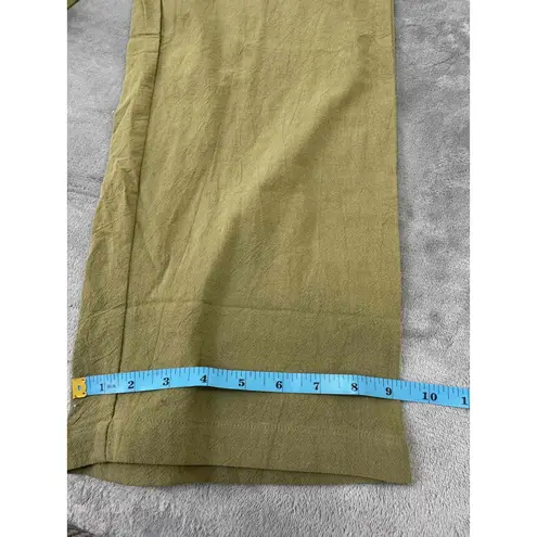 Aedvooer Olive Green Linen Blend Button