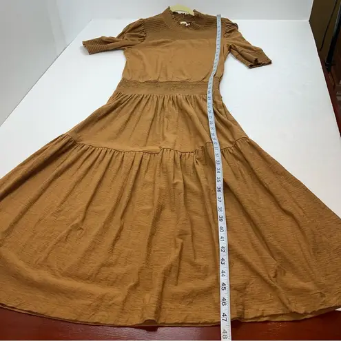 Nation Ltd Fabiana Easy Victorian Midi Dress Womens Size Medium Brown Drop Waist