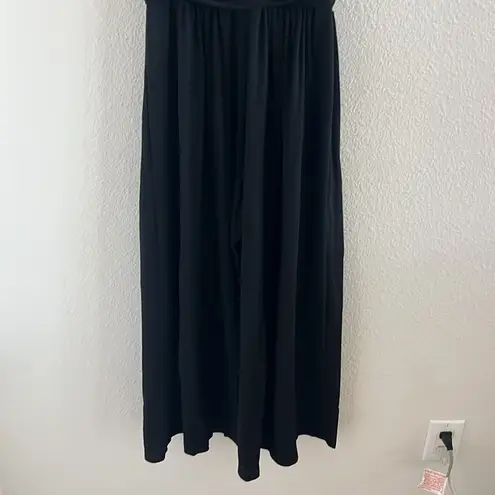 Susana Monaco Black Wide Leg Cropped Tie Strap Jumpsuit Playsuit Small