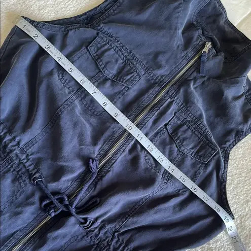 Merona  Blue Vest with Stand-Up Collar and Fitted Waist Size Medium