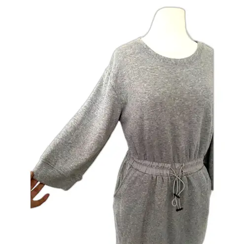 Popsugar Gray Cotton Blend Mini Dress Drawstring Waist Stretchy Casual Lounge M