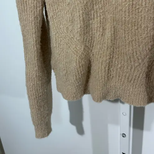 VEDA Tan Alpaca Wool Blend Sweater – Medium – Open Stitch Detail