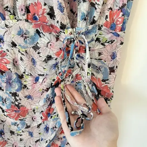 Veronica Beard Dakota Ruched Floral Print Silk Dress Size 4