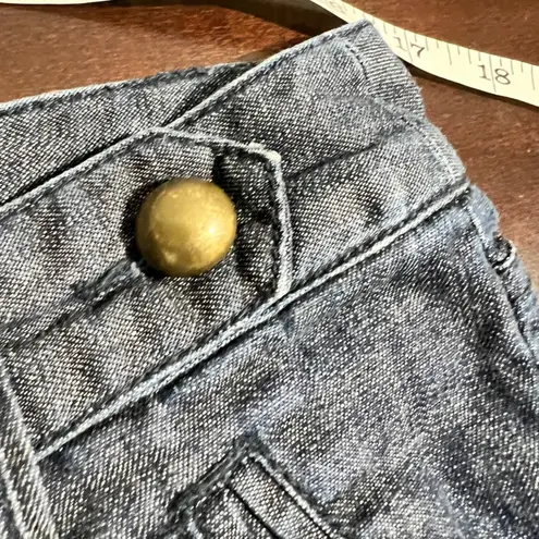 Anthropologie Daughters of the Liberation Denim Shorts Gold Button Detail Size 4
