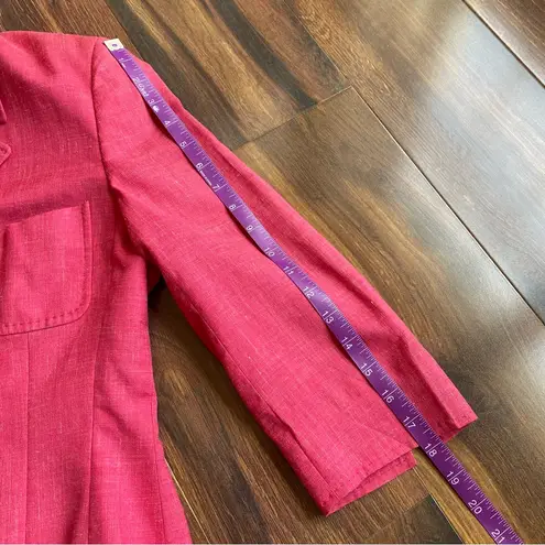 VTG Escada x Zegna Silk Linen Cropped Blazer with Flower Buttons Germany Made Pink Size 40