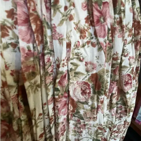 Vintage y2k Crinkled Rose Garden Print Midi Shirt from CLIO Size Medium Pink