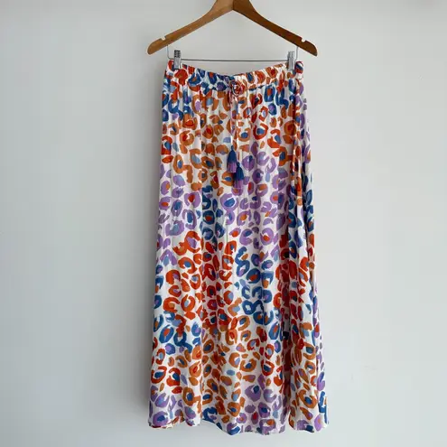 Farm Rio x Anthropologie Skirt Medium Vibrance Leopard Print Flowy Boho Picnic