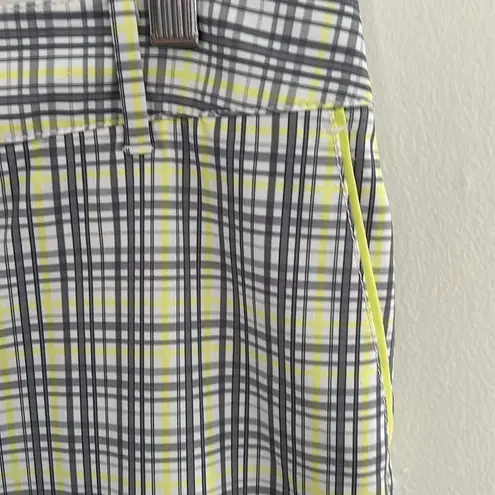 Cutter and Buck Annika Gray/Yellow Plaid Golf Shorts sz 6