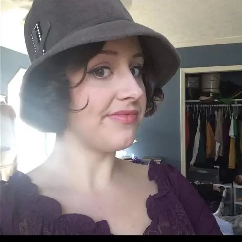 Vtg 20s gray cloche hat flapper 60s repro