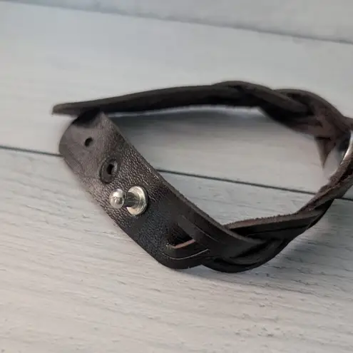 Braided Brown Snap Bracelet