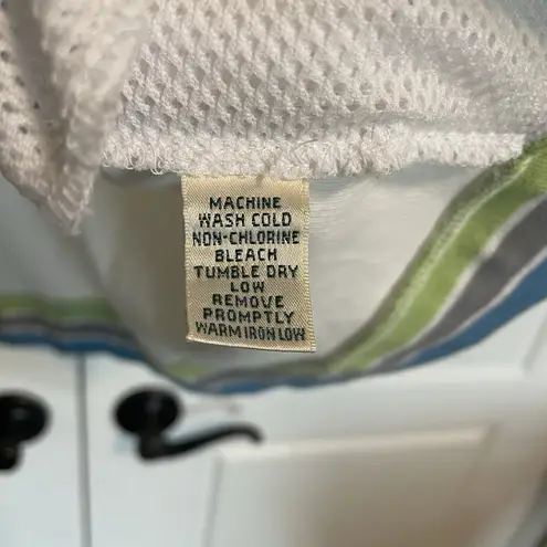 Fairway & Greene Womens XL White Full Zip Track Jacket Athletic Stripes Size L