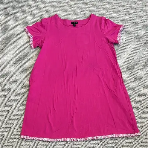 tribal femme Dress with fringe trim Pink Size XL
