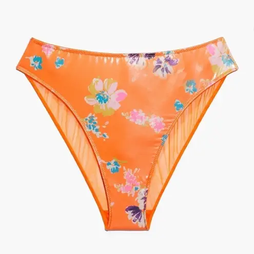 NWT Savage X Fenty Night Blooms High Leg Bikini Floral Orange Size XS