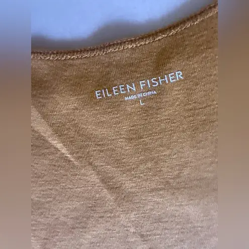 Eileen Fisher  Tank Top  Stretch Organic Cotton Jersey Scoop Neck Orange USA L