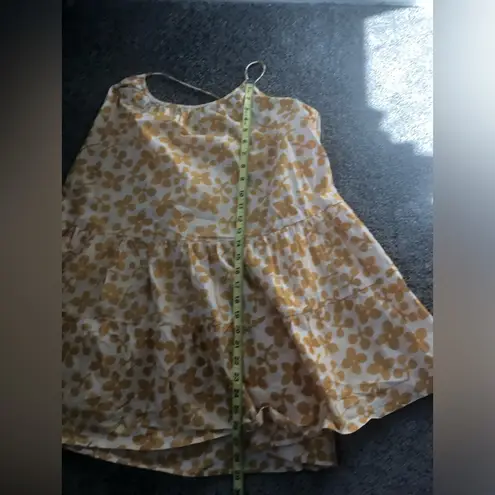 Apiece Apart Biba Mini Dress in Resist Floral Cream Size Medium Cotton Tie Slip