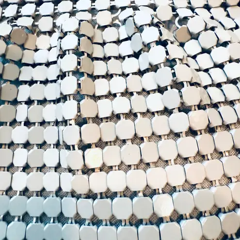 Vintage Silver Mesh Evening Bag Chain Strap Party Purse Clutch